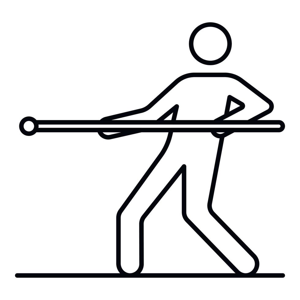 icône de tir à la corde d'un homme, style de contour vecteur