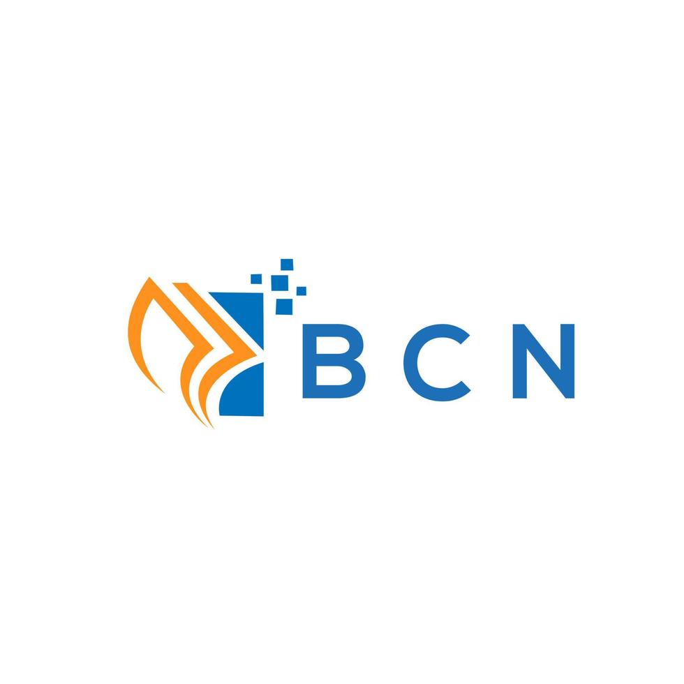 création de logo de comptabilité de réparation de crédit bcn sur fond blanc. bcn initiales créatives croissance graphique lettre logo concept. création de logo de financement d'entreprise bcn. vecteur