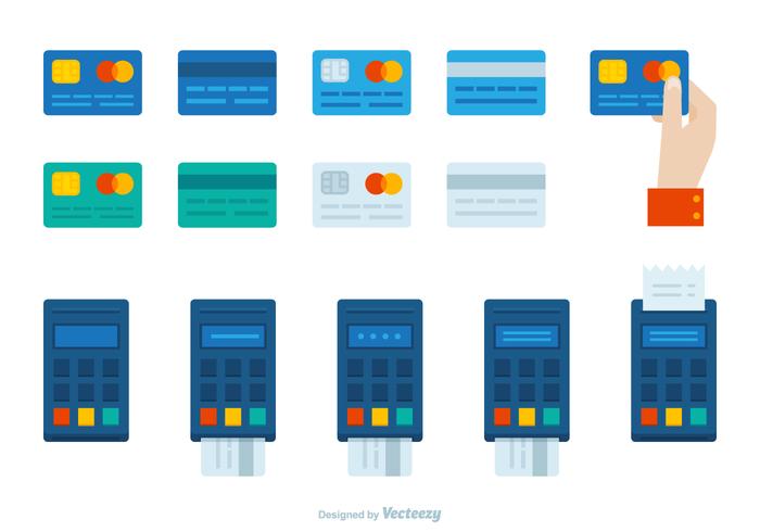 Système de point de vente au détail avec traitement de carte de crédit vecteur