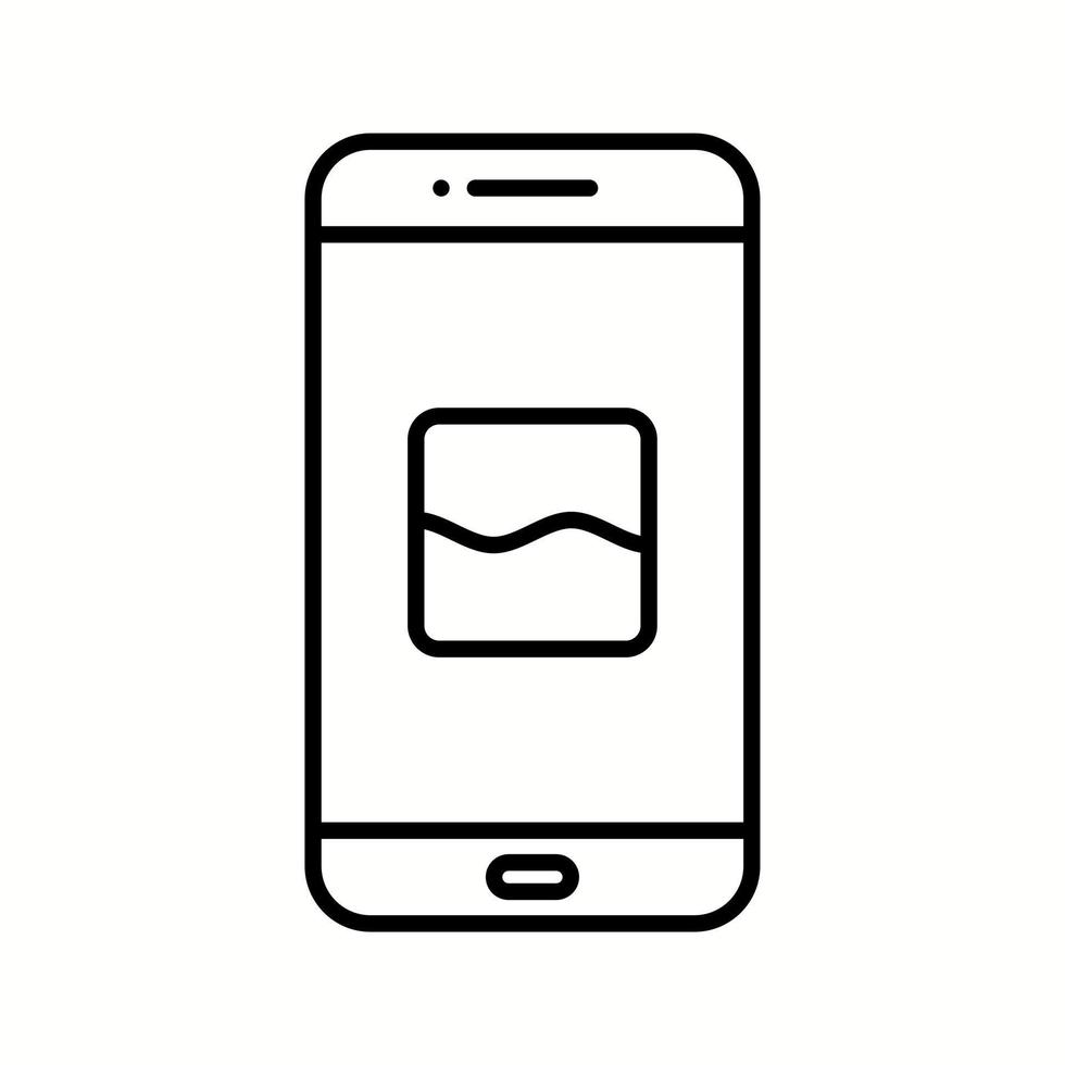 icône de ligne vectorielle d'application de photos uniques vecteur