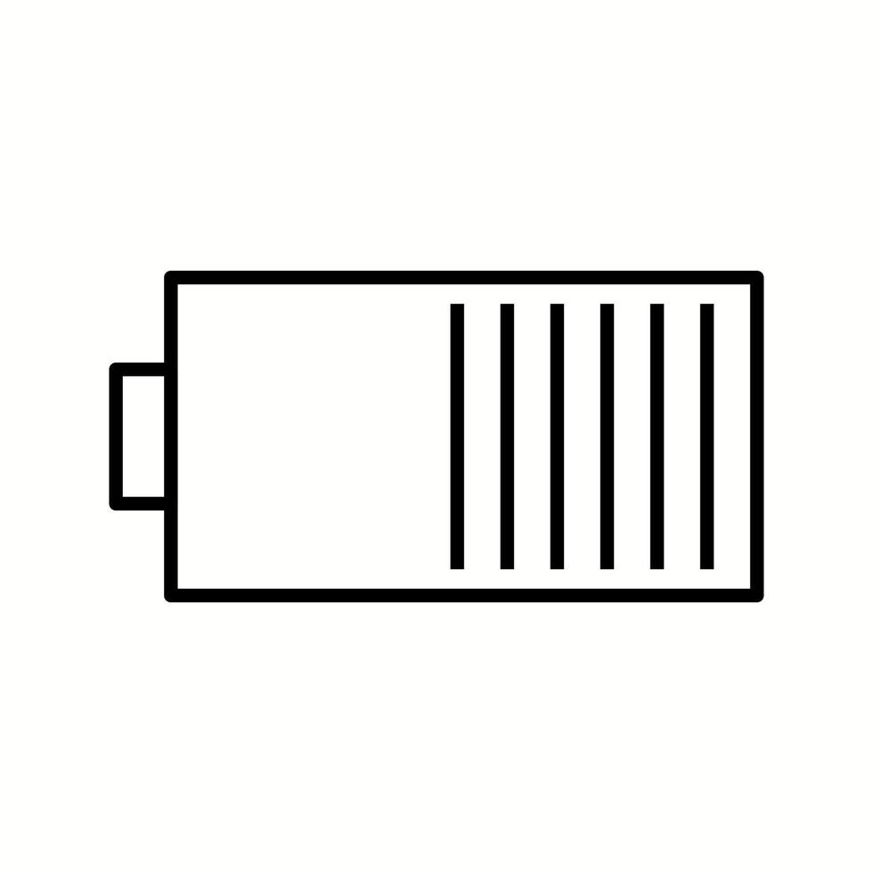 icône de ligne de vecteur de batterie unique