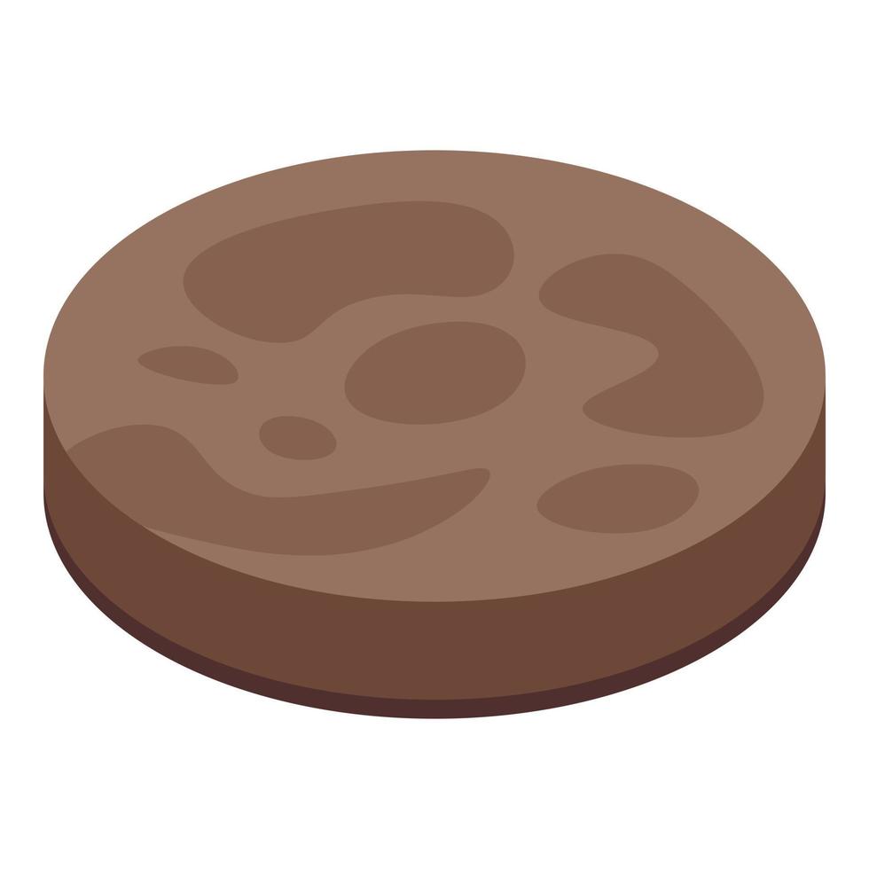 icône de pain burger brun, style isométrique vecteur
