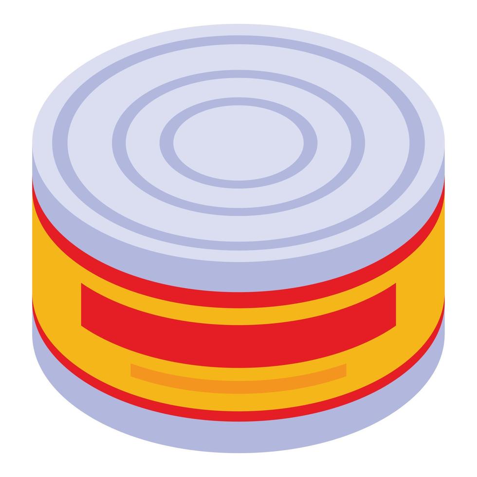icône de boîte de conserve alimentaire tomate, style isométrique vecteur