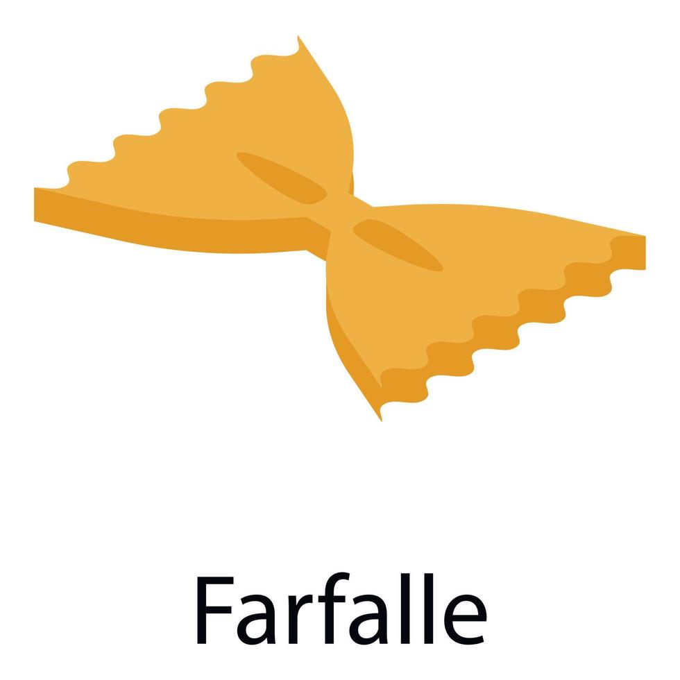 icône de pâtes farfalle, style isométrique vecteur