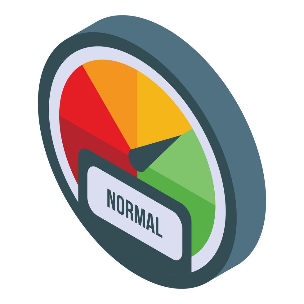 icône d'indicateur de pointage de crédit normal, style isométrique vecteur