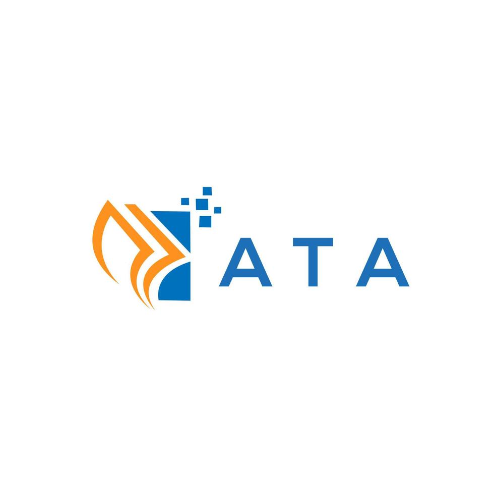 création de logo de comptabilité de réparation de crédit ata sur fond blanc. ata initiales créatives croissance graphique lettre logo concept. création de logo de finance d'entreprise ata. vecteur