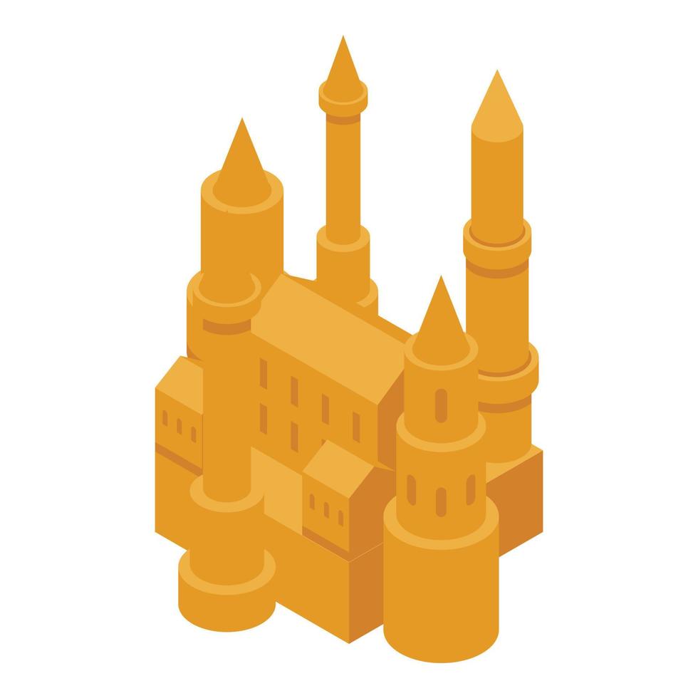 icône de château de sable pour enfants, style isométrique vecteur