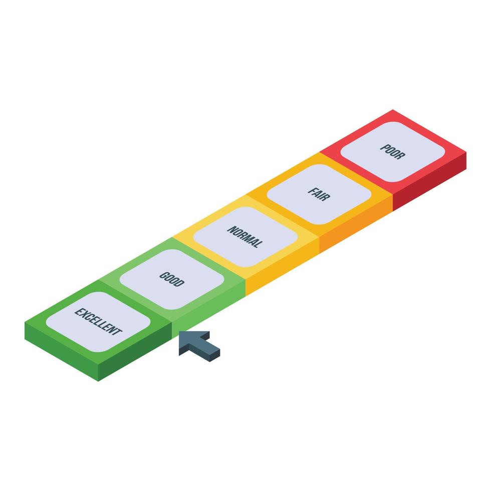 icône de bon pointage de crédit, style isométrique vecteur