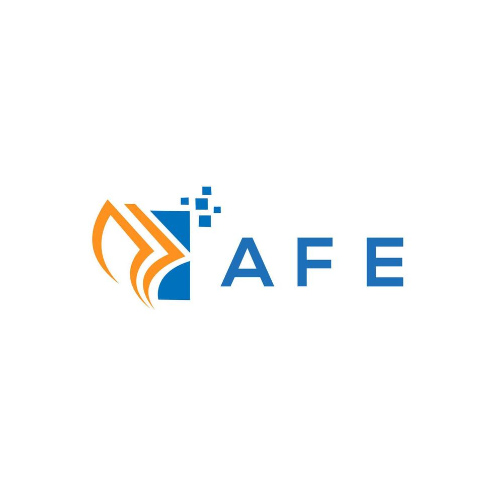 création de logo de comptabilité de réparation de crédit afe sur fond blanc. concept de logo de lettre de graphique de croissance des initiales créatives afe. création de logo de finance d'entreprise afe. vecteur