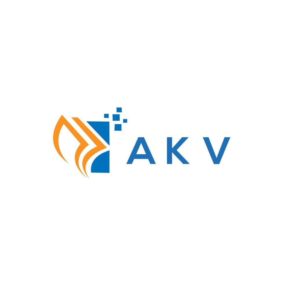création de logo de comptabilité de réparation de crédit akv sur fond blanc. akv initiales créatives croissance graphique lettre logo concept. création de logo de financement d'entreprise akv. vecteur