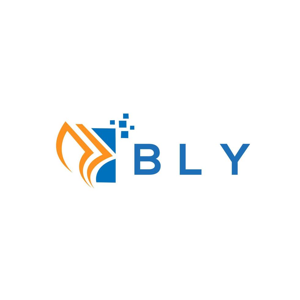 création de logo de comptabilité de réparation de crédit bly sur fond blanc. concept de logo de lettre graphique de croissance des initiales créatives bly. création de logo de finance d'entreprise bly. vecteur