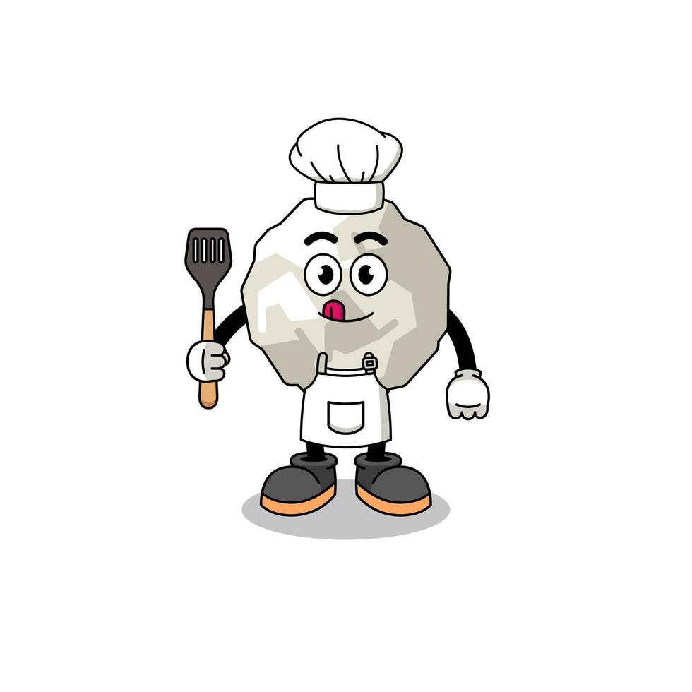 illustration de mascotte de chef de papier froissé vecteur