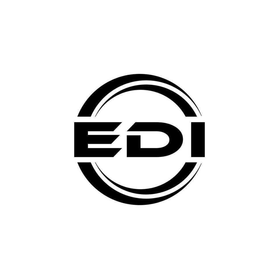 création de logo de lettre edi en illustration. logo vectoriel, dessins de calligraphie pour logo, affiche, invitation, etc. vecteur