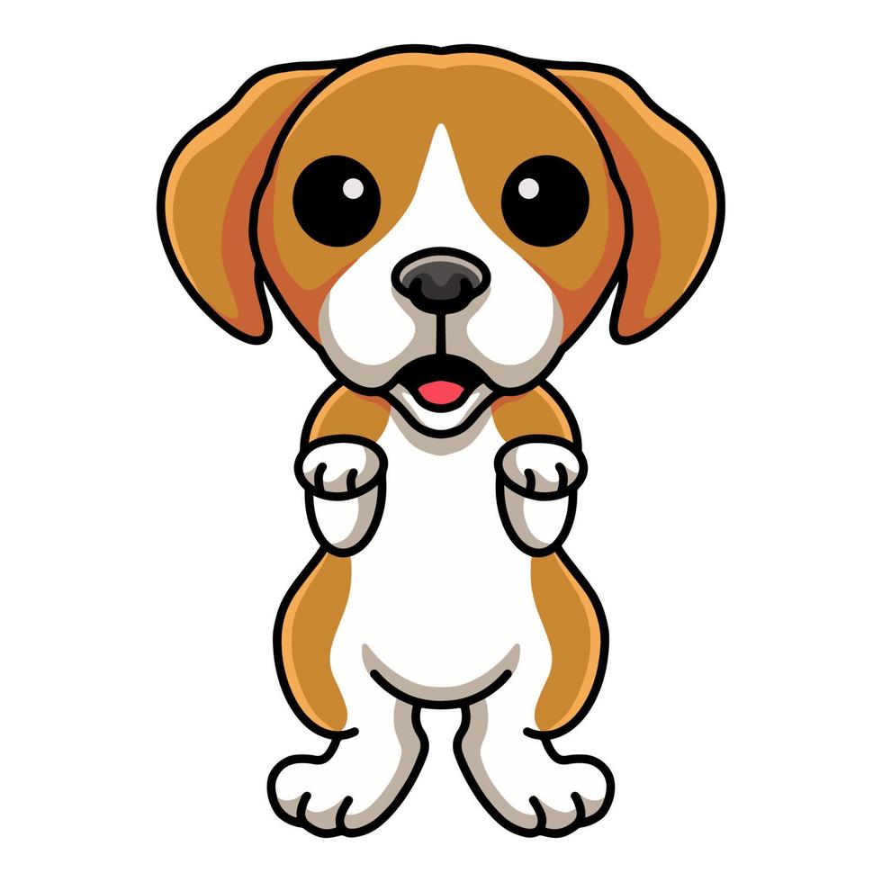 mignon petit dessin animé de chien beagle debout vecteur