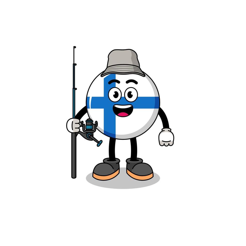 mascotte, illustration, de, finlande, pêcheur vecteur