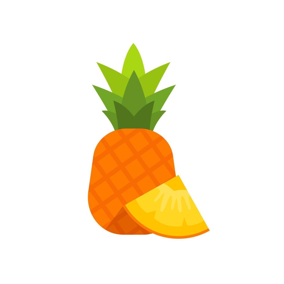 ananas, illustration vectorielle d'icône de conception plate vecteur