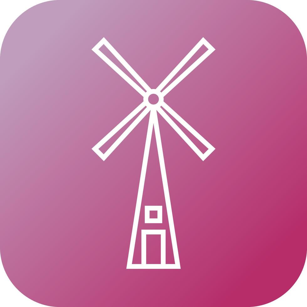 icône de ligne de vecteur de moulin à vent unique