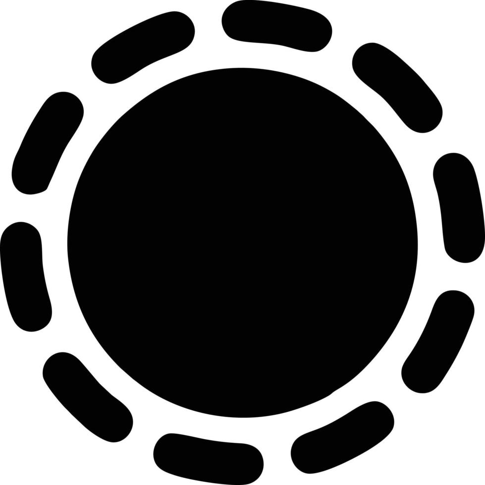 icône du soleil sur fond blanc, illustration du symbole de l'icône du soleil en noir sur fond blanc vecteur