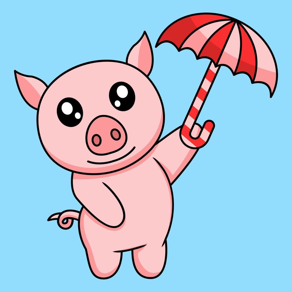 illustration vectorielle d'un cochon mignon et gras vecteur