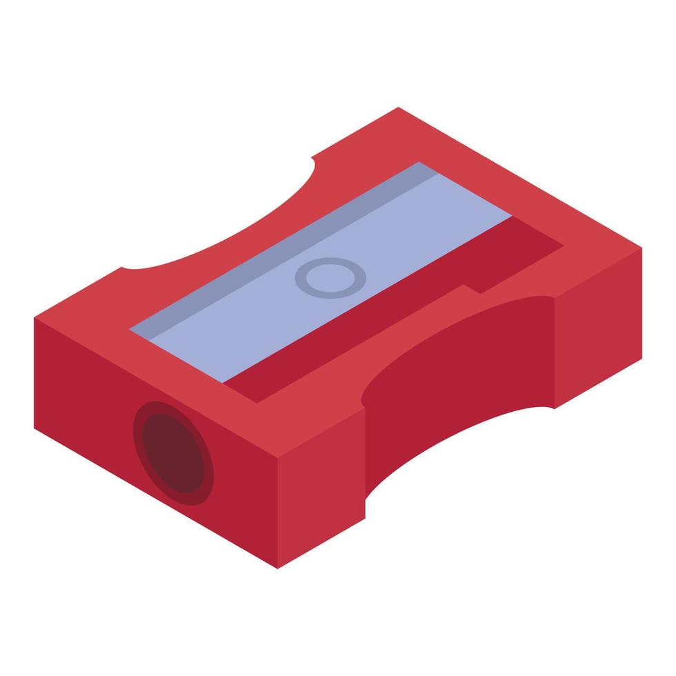 icône de taille-crayon rouge, style isométrique vecteur