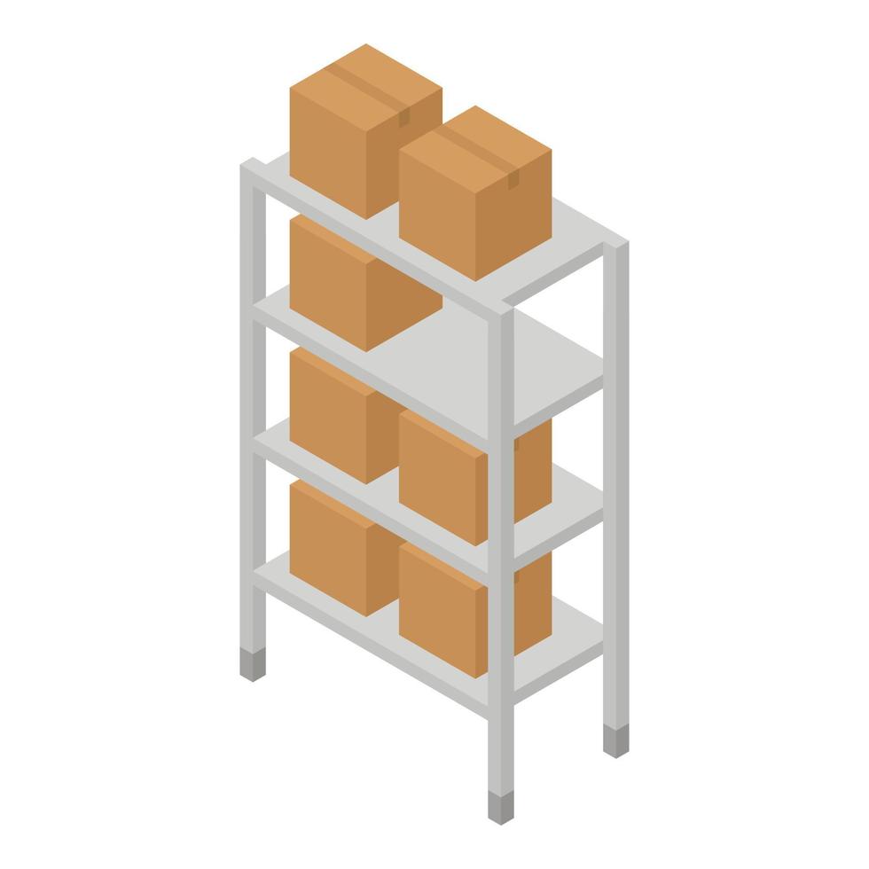 icône de rack de boîte, style isométrique vecteur