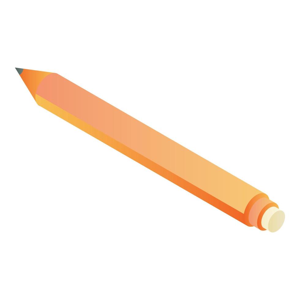 icône stylo orange, style isométrique vecteur