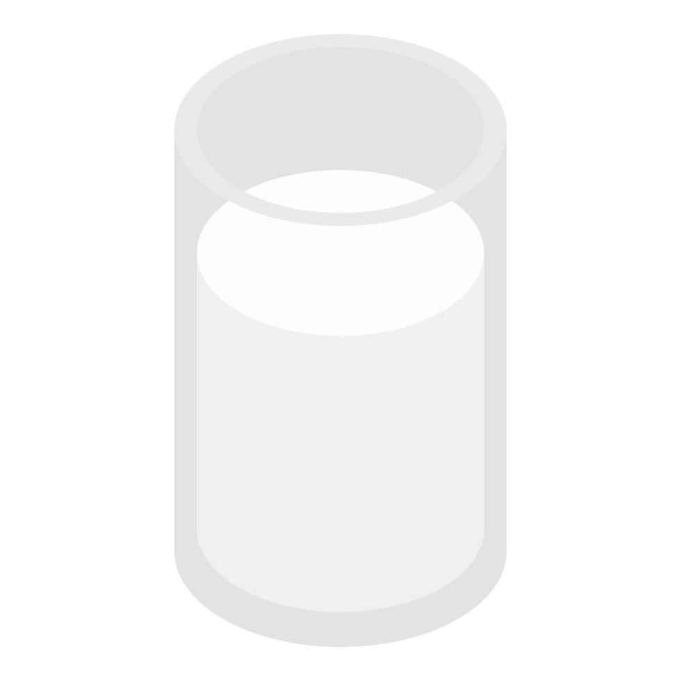 icône de verre de lait, style isométrique vecteur