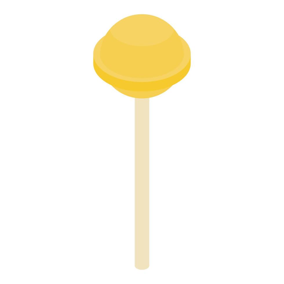 icône de sucette jaune, style isométrique vecteur