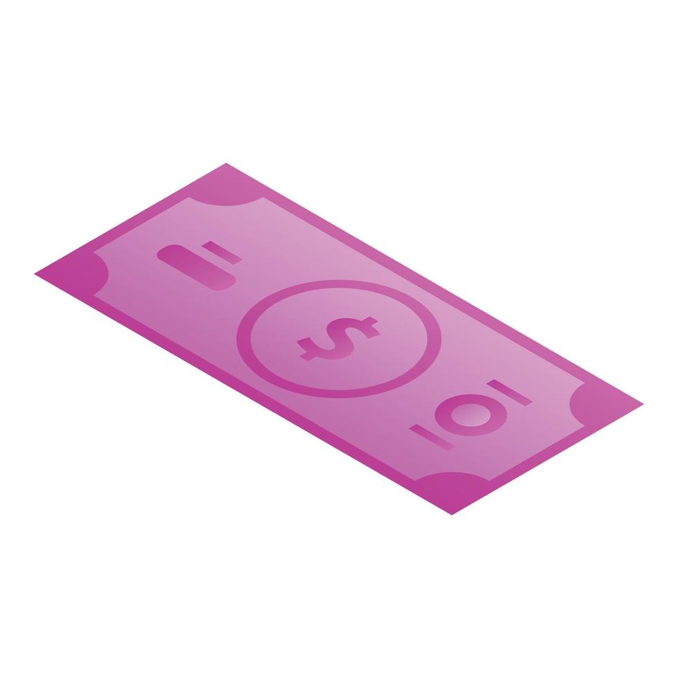 icône de billet de banque d'argent, style isométrique vecteur