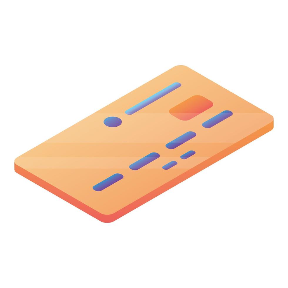 icône de carte de crédit, style isométrique vecteur