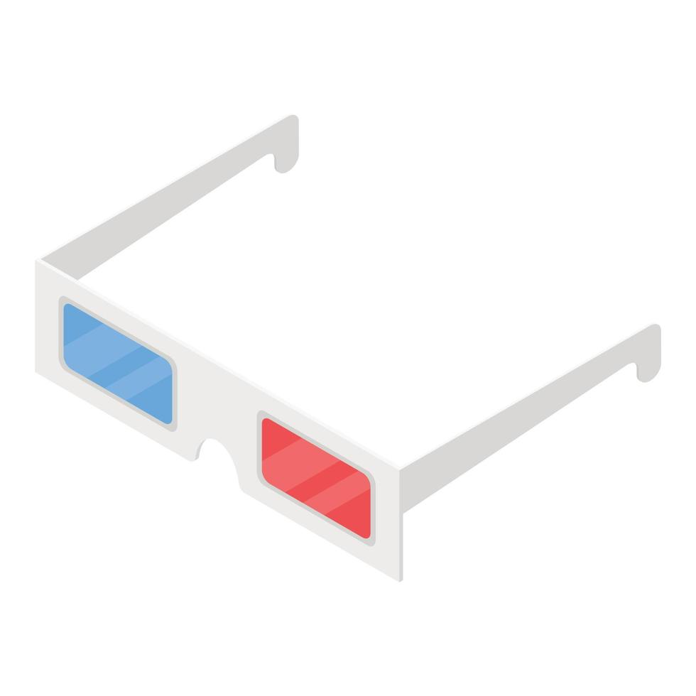 icône de lunettes de cinéma 3d, style isométrique vecteur