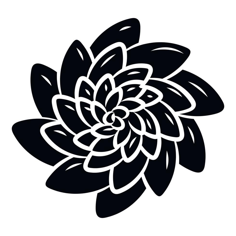 icône de fleur succulente vue de dessus, style simple vecteur