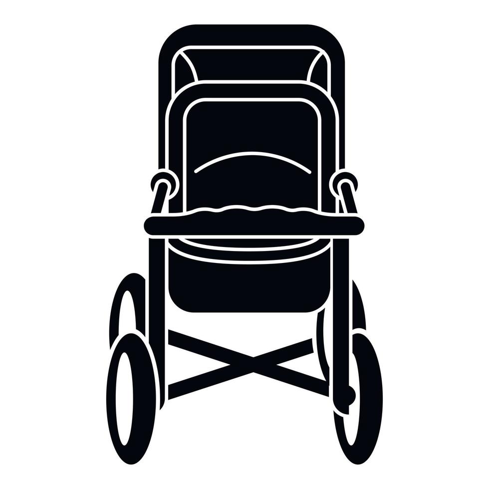 icône de poussette bébé parent, style simple vecteur
