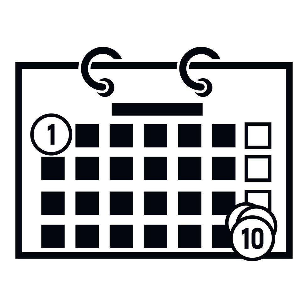 icône de calendrier d'argent, style simple vecteur