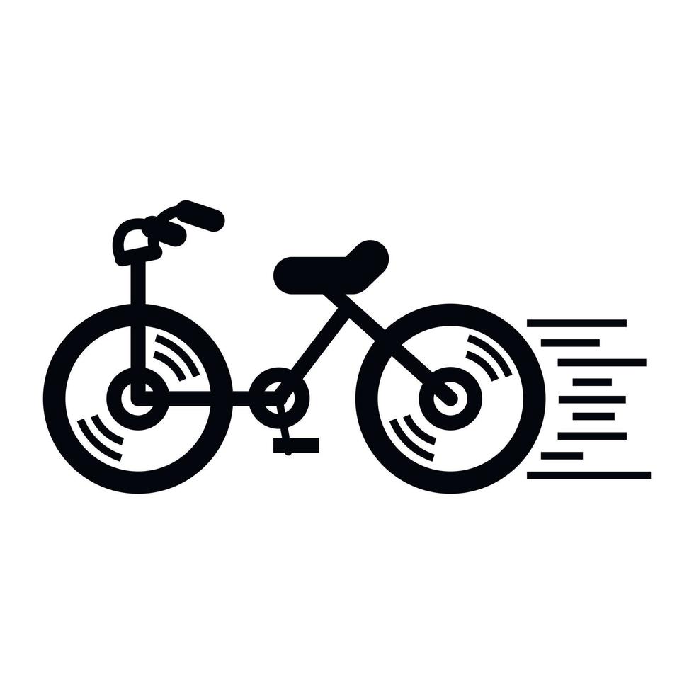 icône de vélo en cours d'exécution, style simple vecteur