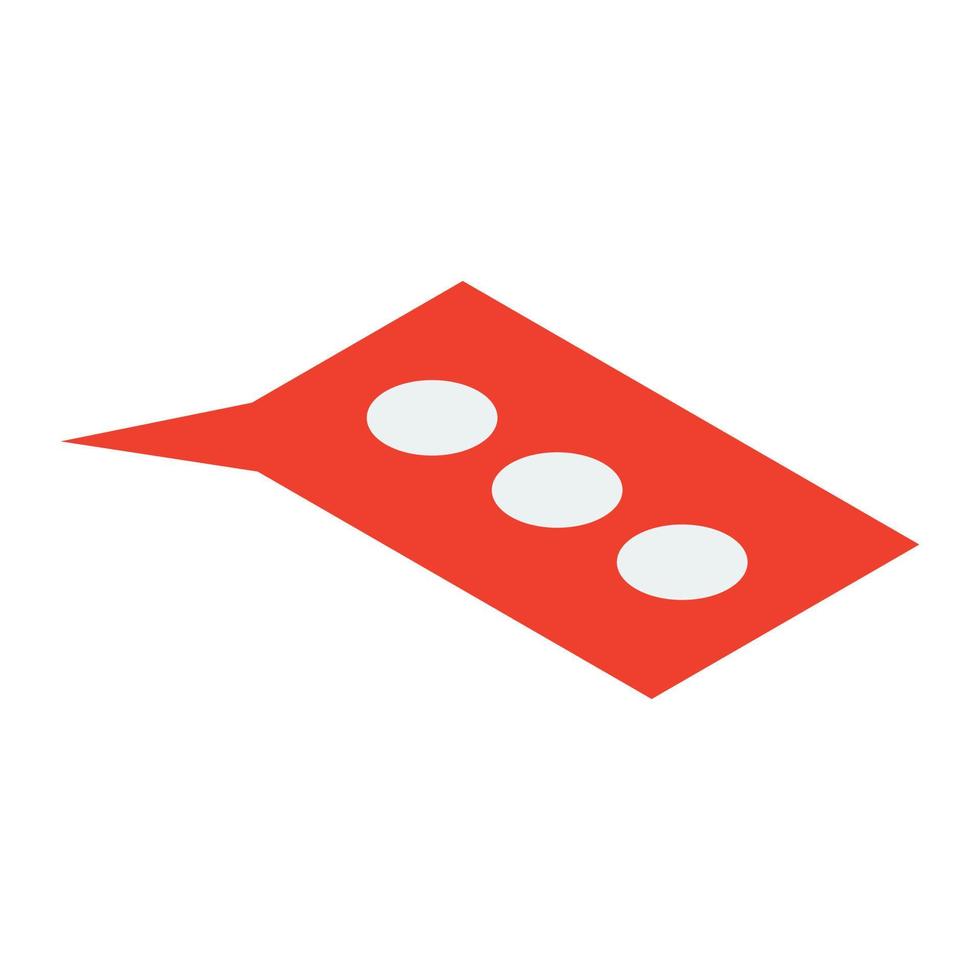 icône de bulle de chat rouge, style isométrique vecteur