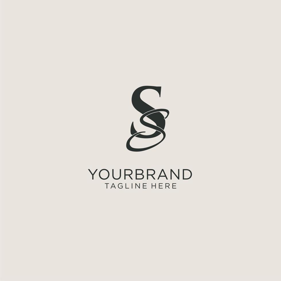 initiales monogramme de lettre ss avec un style de luxe élégant. identité d'entreprise et logo personnel vecteur