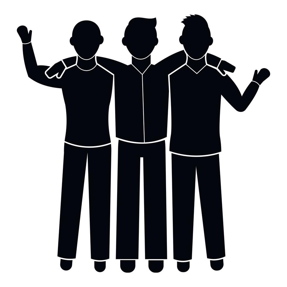 icône de la fraternité de trois amis, style simple vecteur