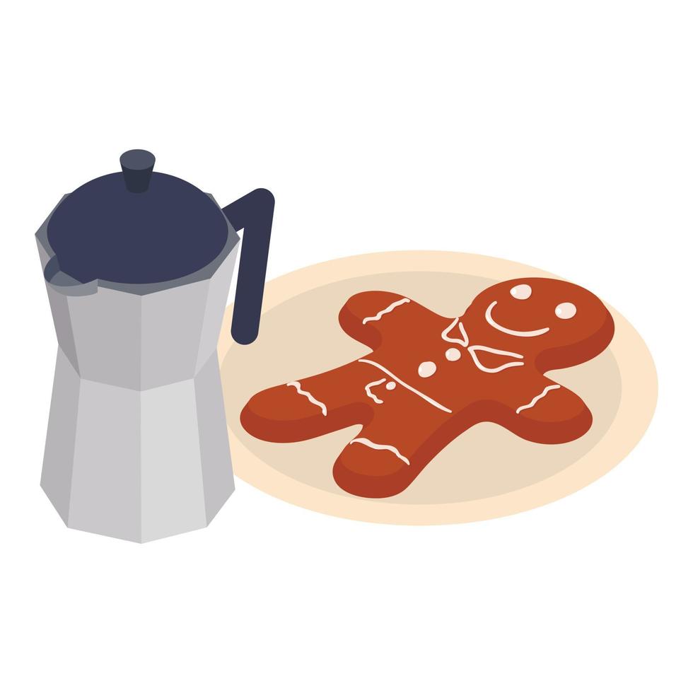 icône de petit-déjeuner de vacances, style isométrique vecteur