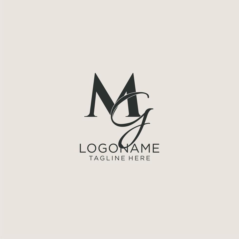 initiales monogramme de lettre mg avec un style de luxe élégant. identité d'entreprise et logo personnel vecteur