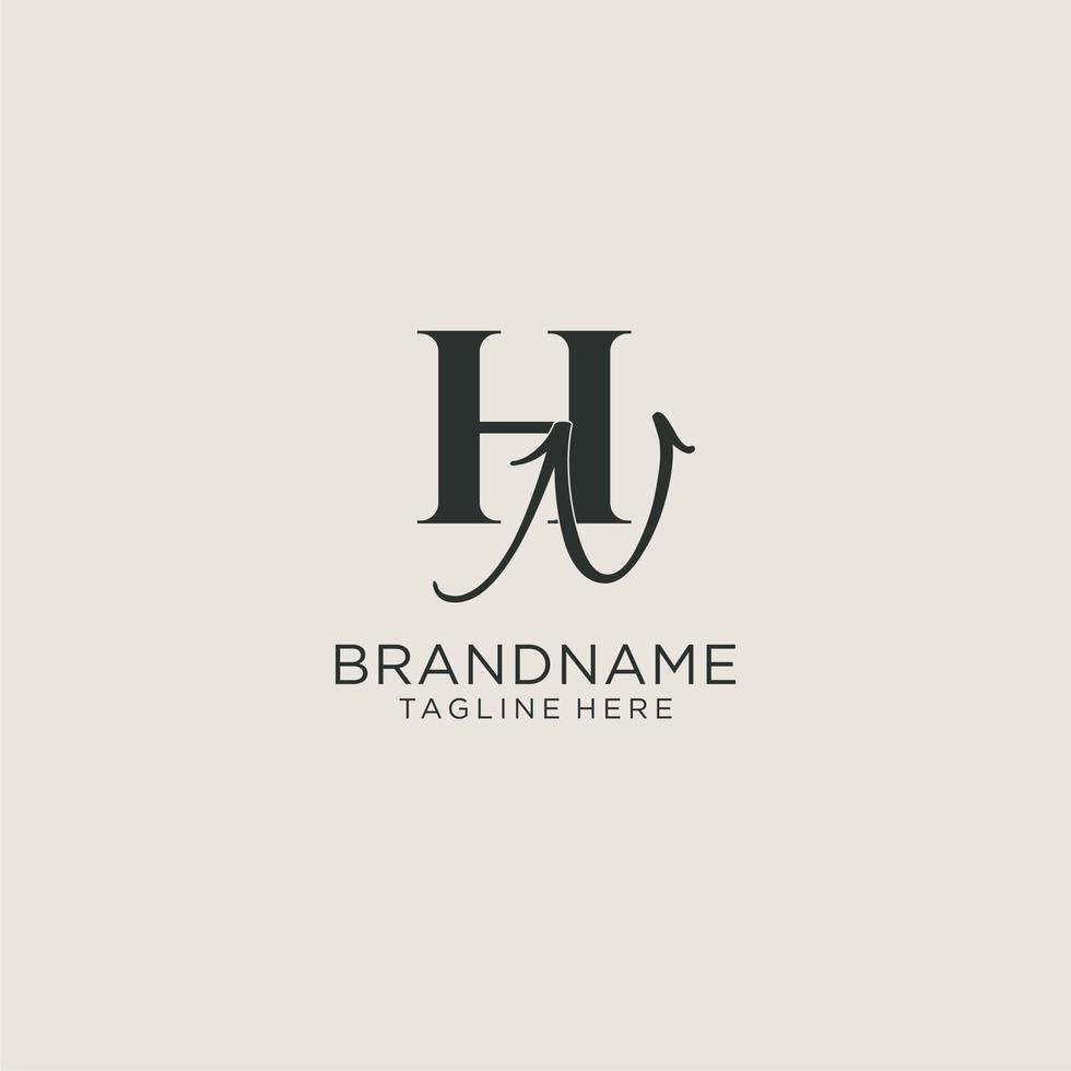 initiales monogramme de lettre hn avec un style de luxe élégant. identité d'entreprise et logo personnel vecteur