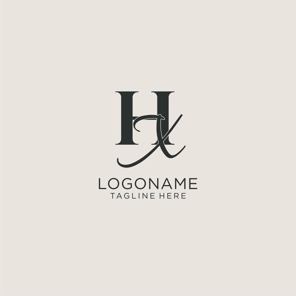initiales monogramme de lettre hx avec un style de luxe élégant. identité d'entreprise et logo personnel vecteur