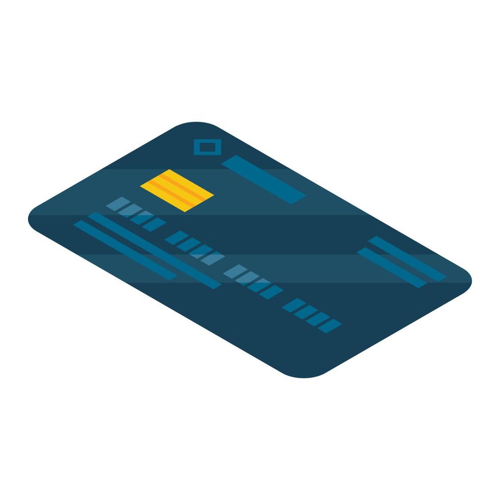 icône de carte de crédit noire, style isométrique vecteur