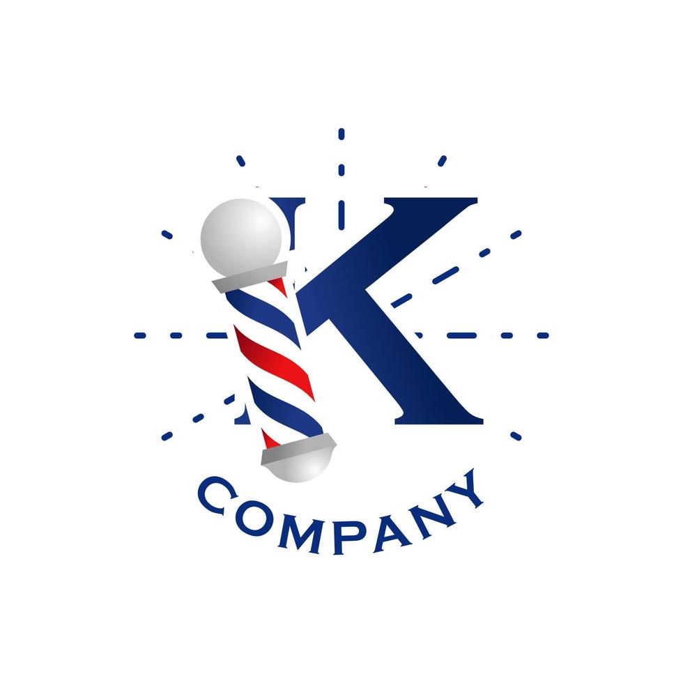 logo initial du salon de coiffure k vecteur