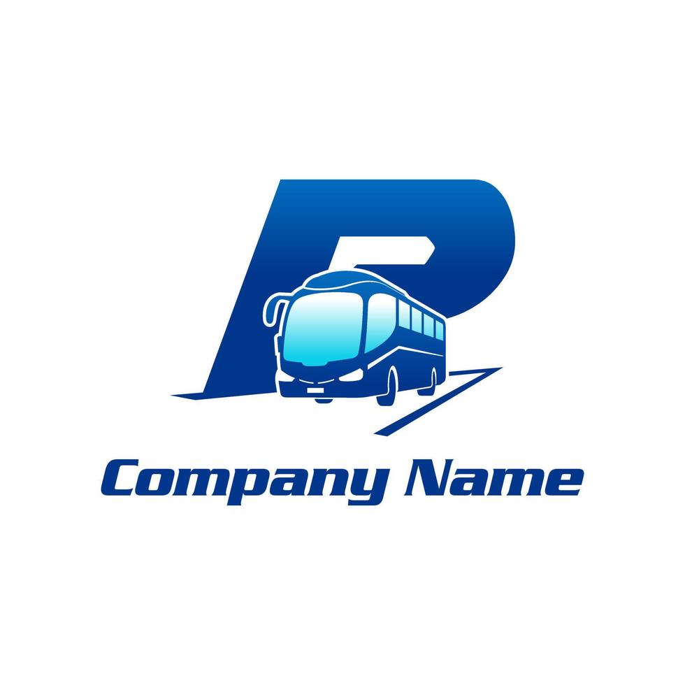 logo de bus p initial vecteur