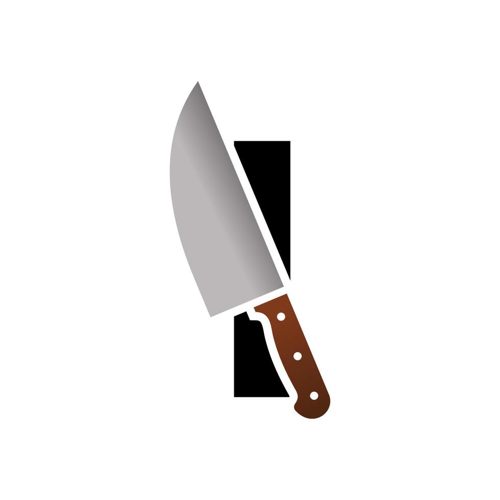 couteau initial i logo vecteur