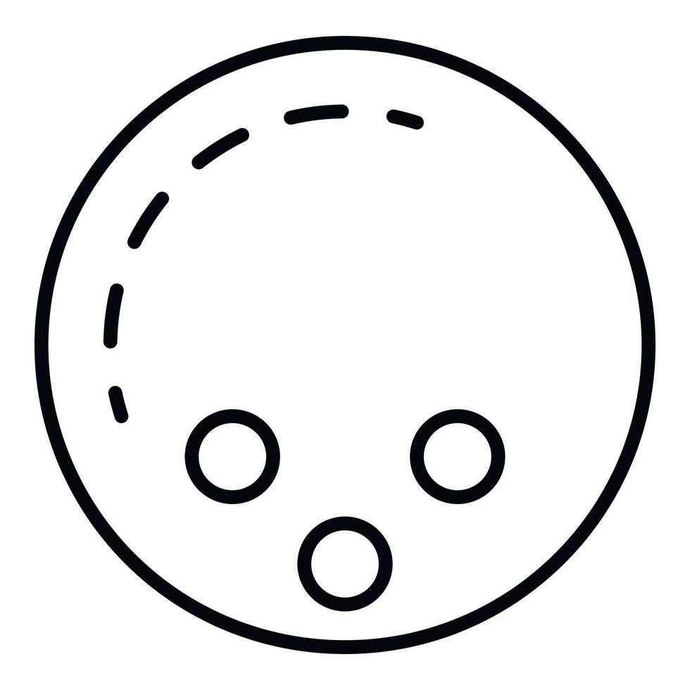 icône de boule de bowling, style de contour vecteur