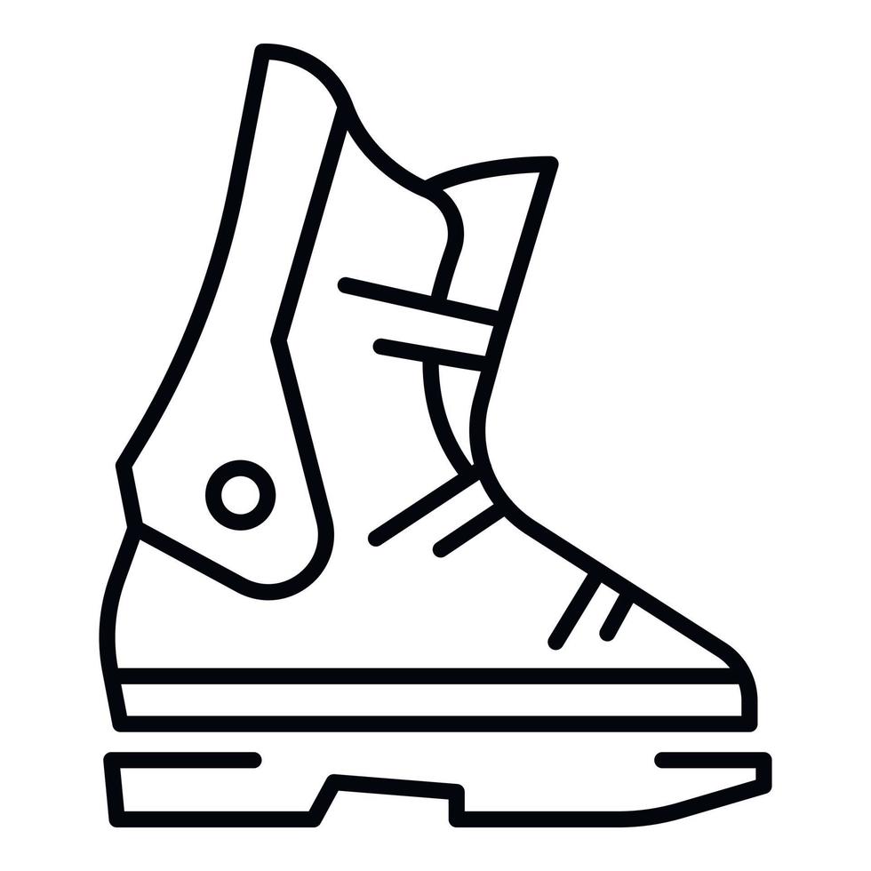 icône de chaussure de ski, style de contour vecteur