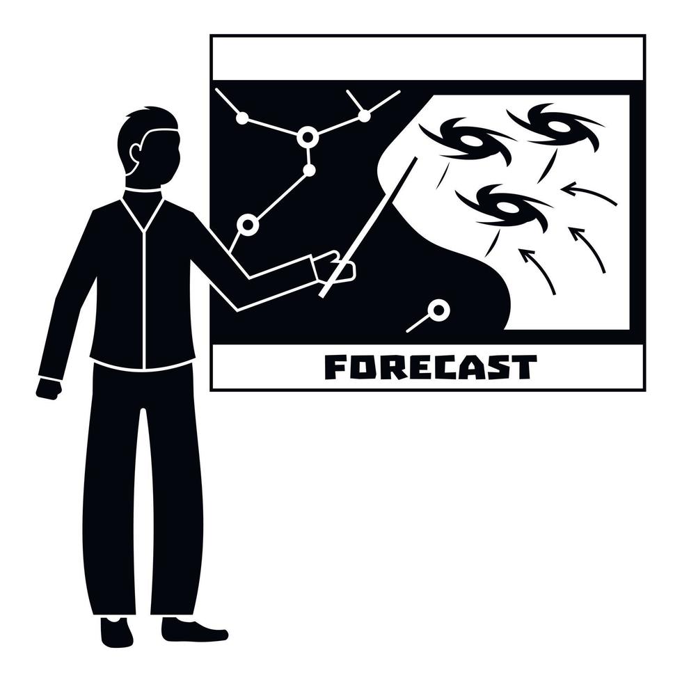 icône de prévision d'ouragan, style simple vecteur