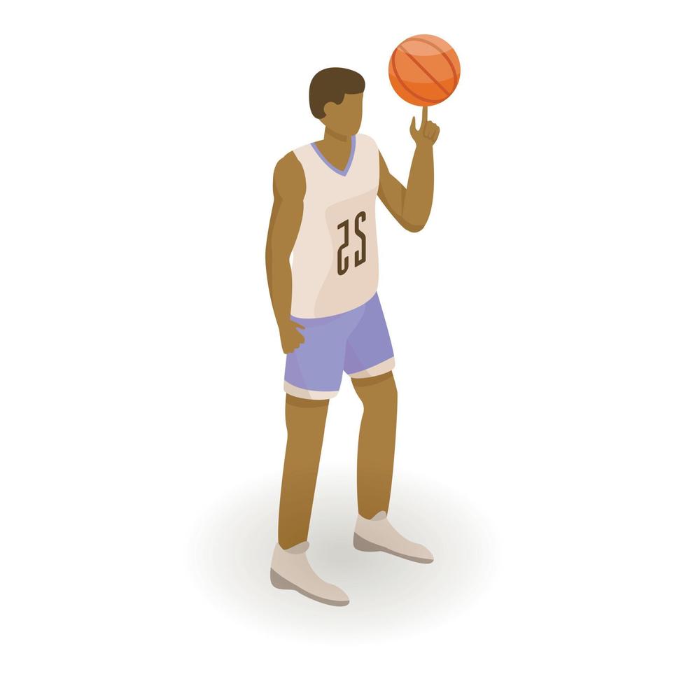 icône de basket-ball africain, style isométrique vecteur